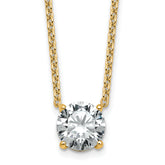 14k 2 1/2 carat Lab Grown Diamond VS+ F+ Round Complete Four Prong 18 inch Solitaire Necklace